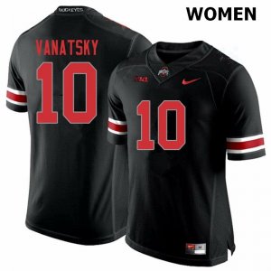 Women's Ohio State Buckeyes #10 Danny Vanatsky Blackout Nike NCAA College Football Jersey Discount YYX1744PR